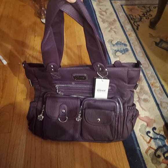 Women Purple Shoulder Large Tote Hobo Large Purses - Picture 7 of 7